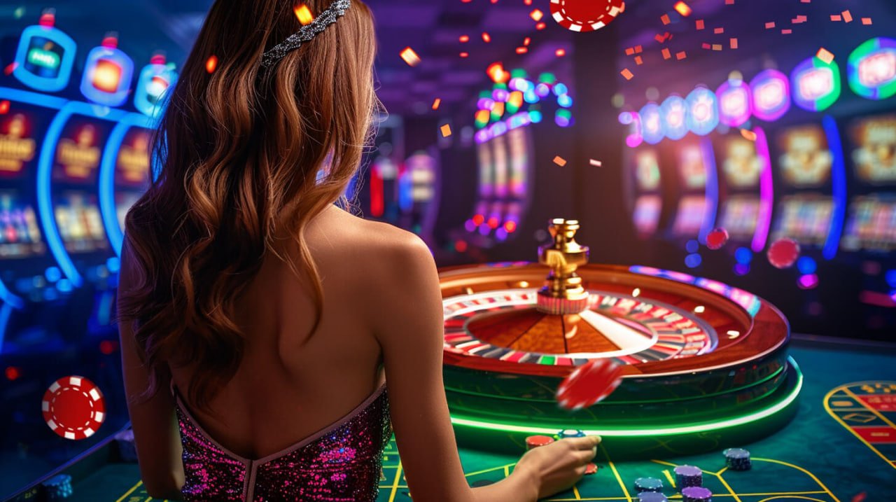 Stylish casino-style entertainment dashboard with jackpot and help sections